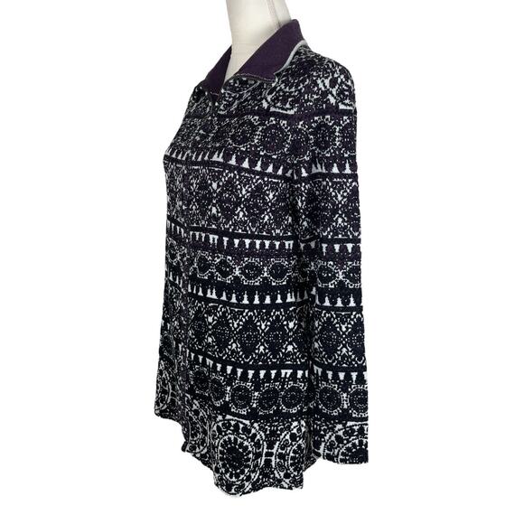 Icelandic Design Zayn Full Zip Sweater Cardigan Merino Wool Blend Size Medium - Picture 6 of 8